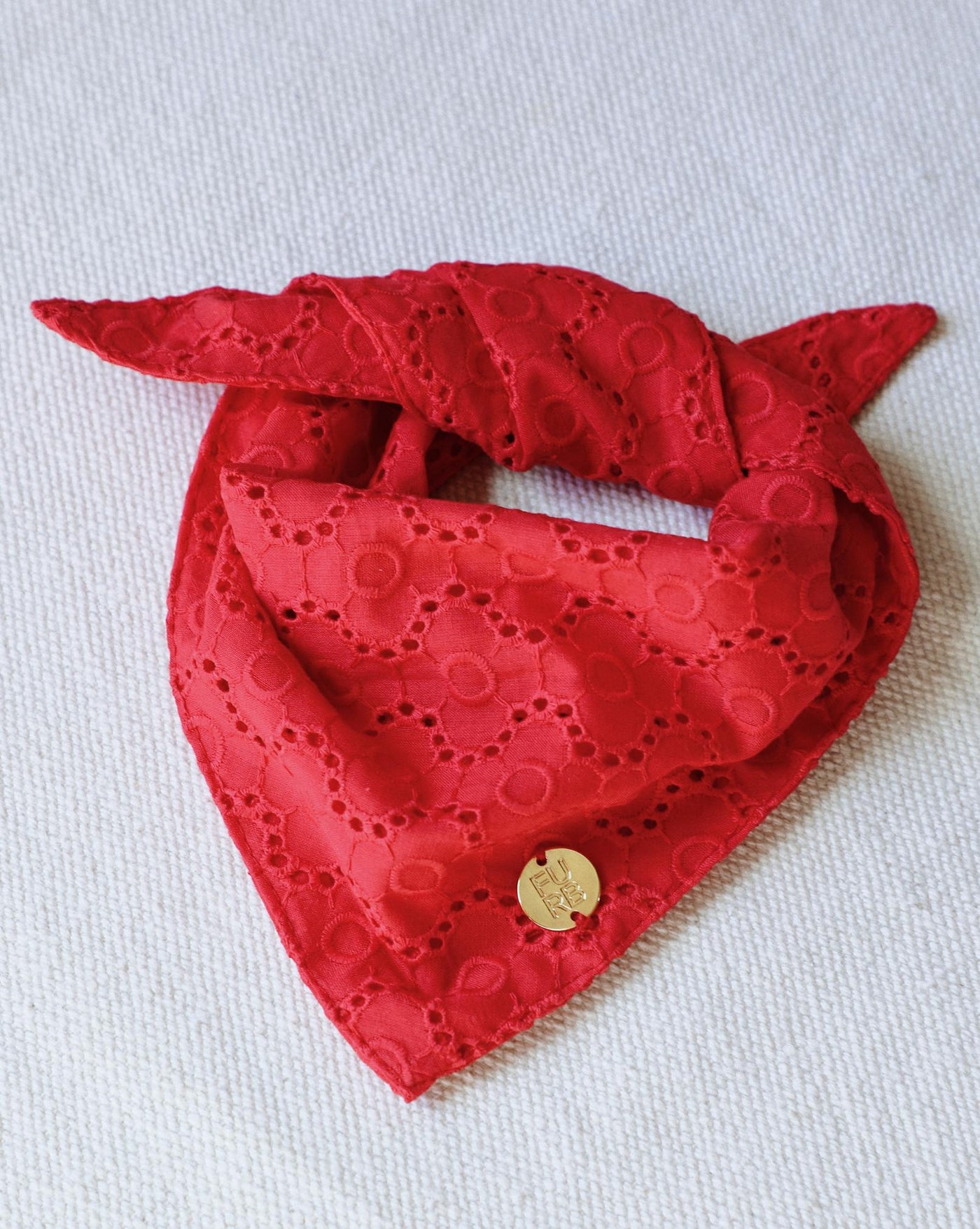 Only the Best Bandana in Red Eyelet