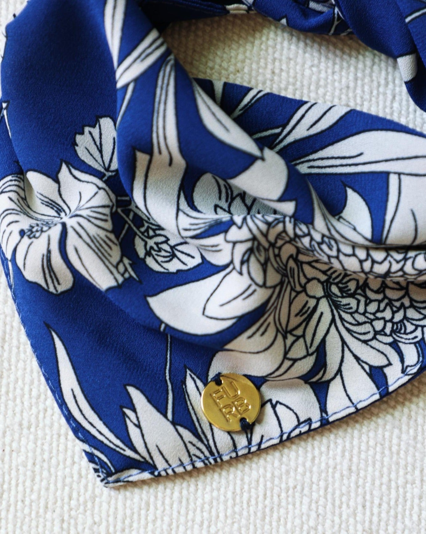 Only the Best Bandana in Blue + White Floral