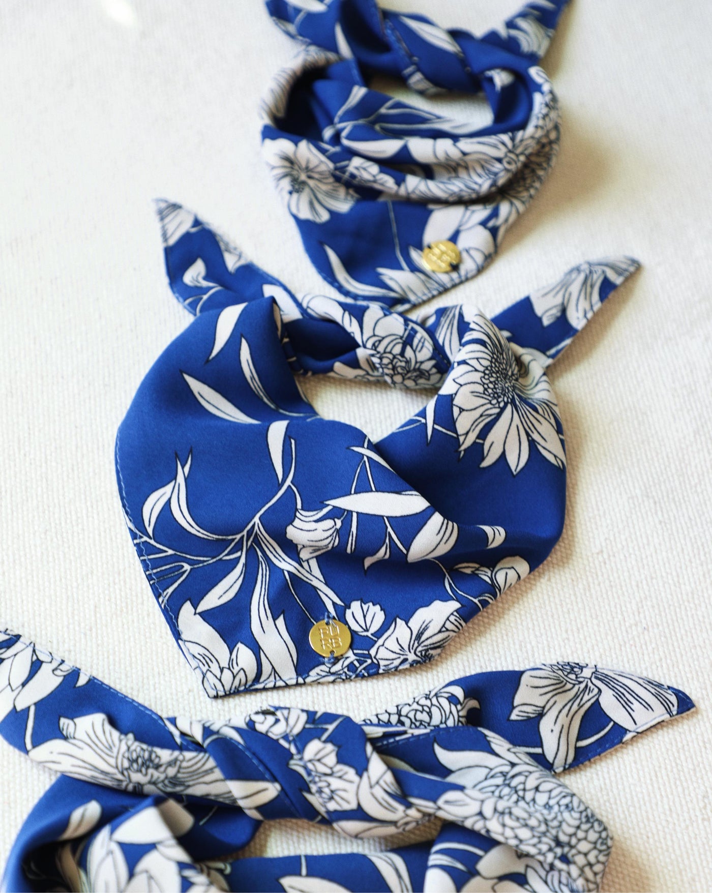 Only the Best Bandana in Blue + White Floral