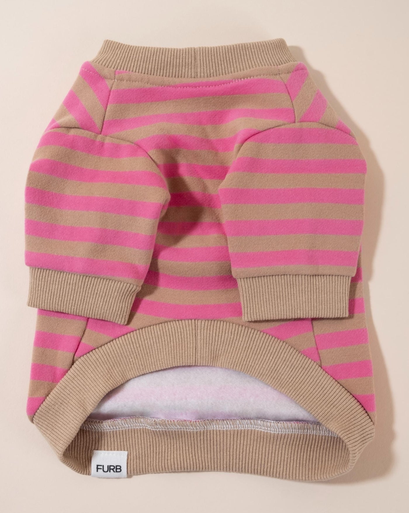 Camden Pink + Tan Striped Dog Sweatshirt