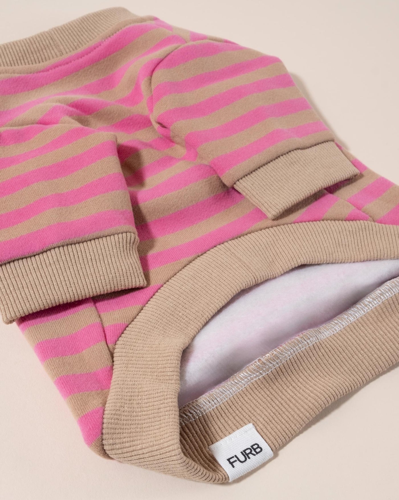 Camden Pink + Tan Striped Dog Sweatshirt