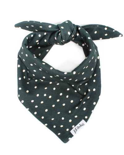 Spotted Pup Green Polka Dot Bandana for Small Dogs like French Bulldogs, Pugs, and Yorkies