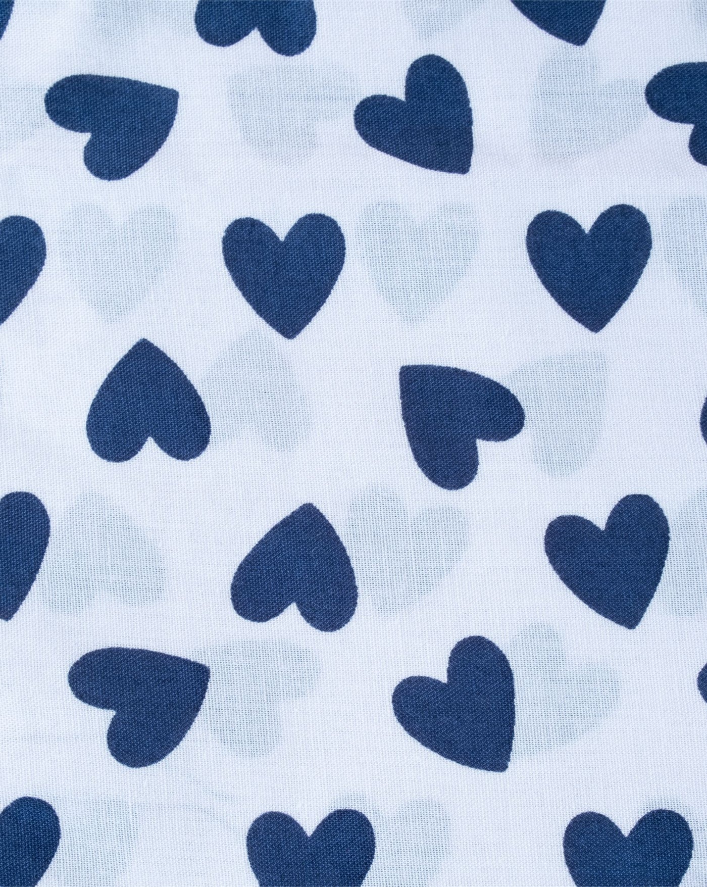 Cute blue heart-patterned bandana for your dog, ideal for breeds like Pugs and Miniature Schnauzers