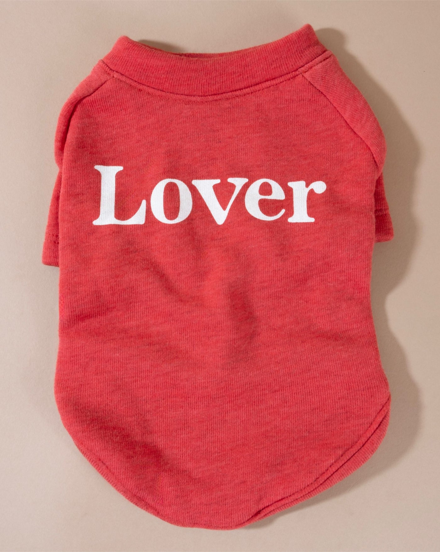 Vibrant Lil' Lover red dog sweatshirt, perfect for small breeds like French Bulldogs or Yorkies.