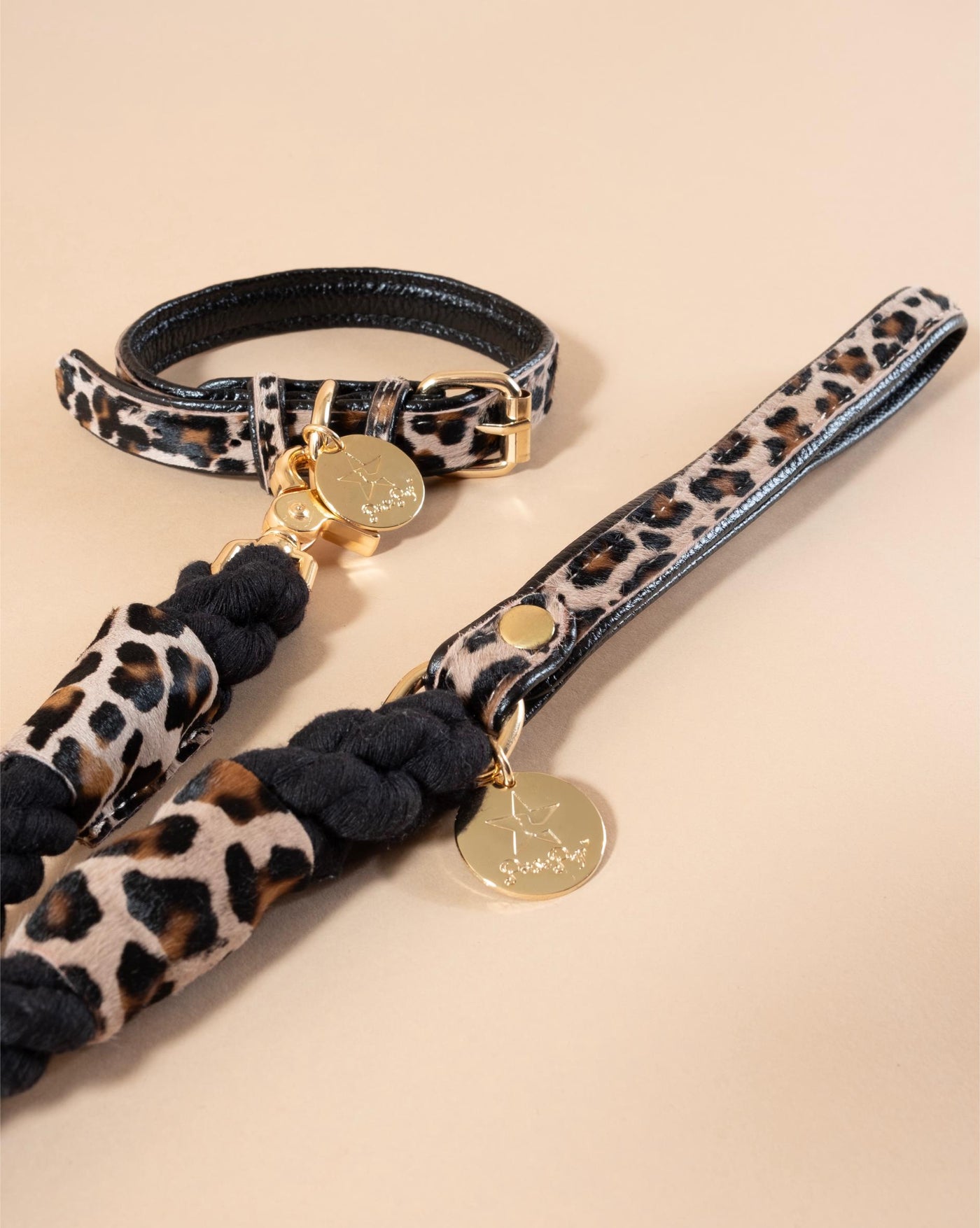 Spot-On Leopard Pony Hair Dog Leash