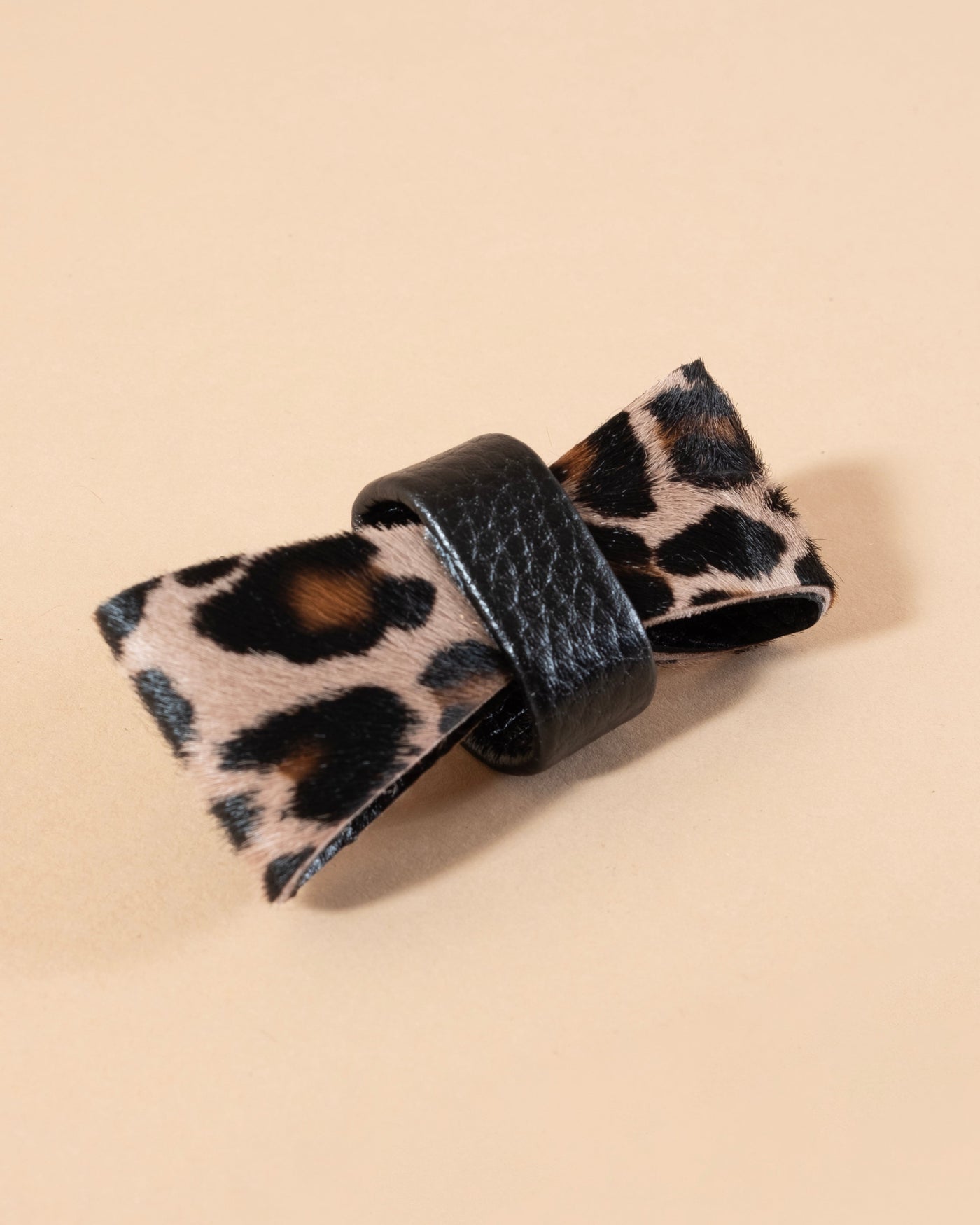 Spot-On Leopard Pony Hair Bow Tie