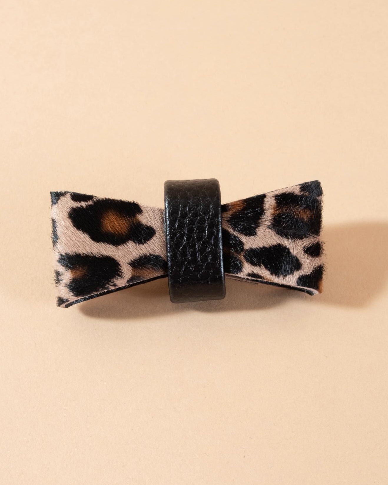 Spot-On Leopard Pony Hair Bow Tie