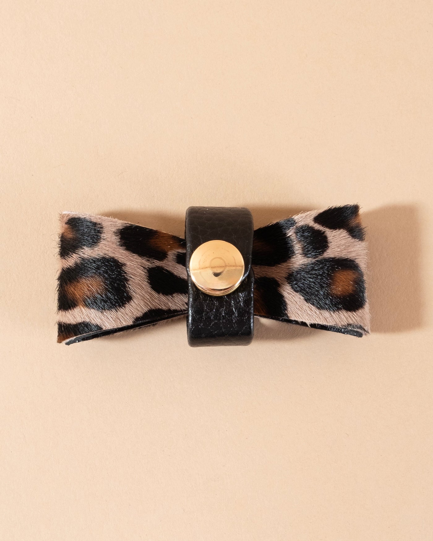 Spot-On Leopard Pony Hair Bow Tie