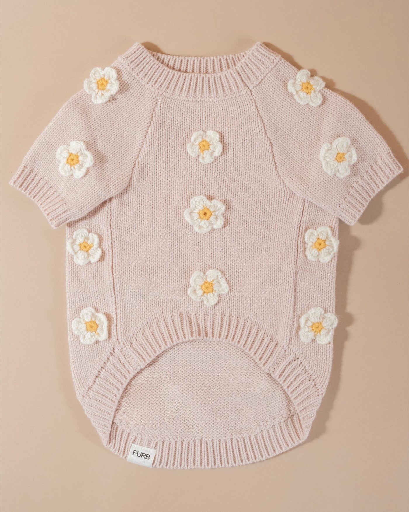 Petal Perfect Blush Daisy Dog Sweater