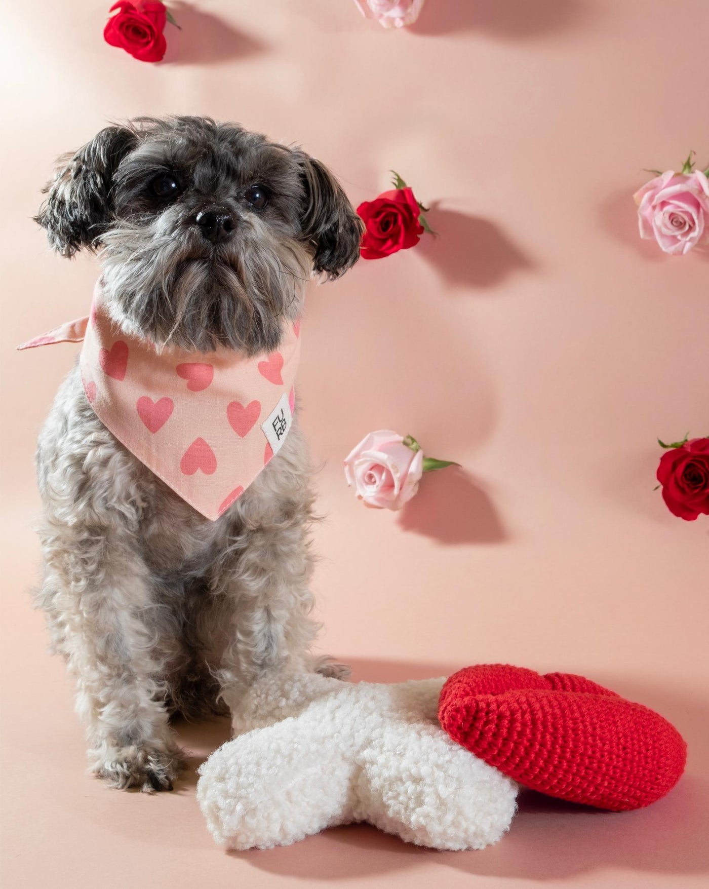 Cupid's Bow Pink Heart Print Bandana