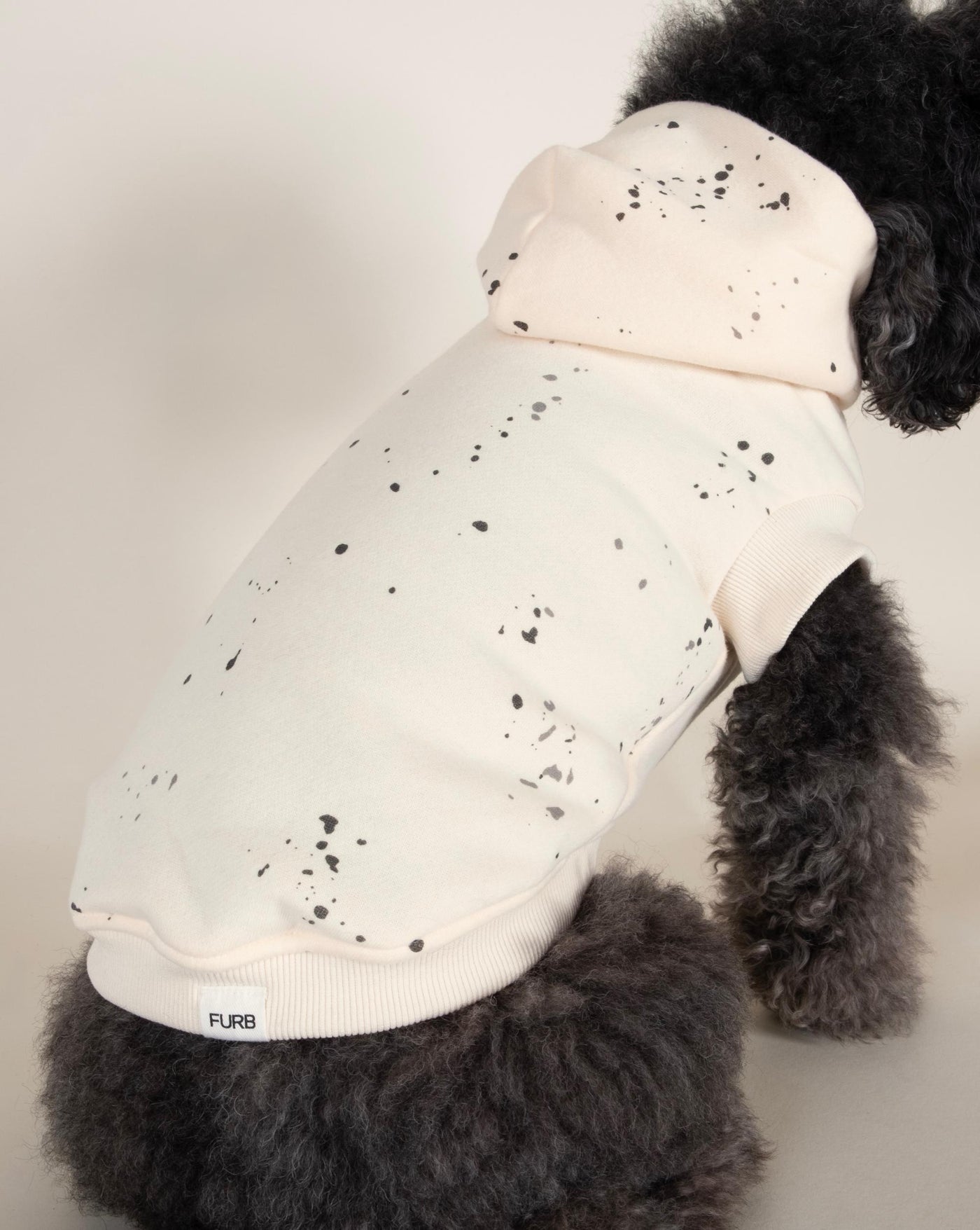 Bradley Ivory Paint Splatter Short Sleeve Dog Hoodie