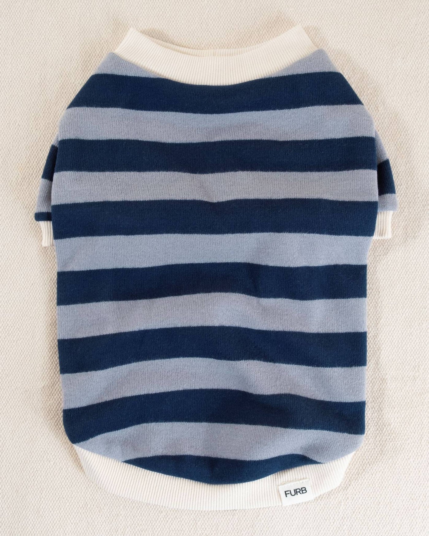 Cooper Blue Striped Dog Sweatshirt for Small Dogs like Poodles, Dachshunds, and French Bulldogs