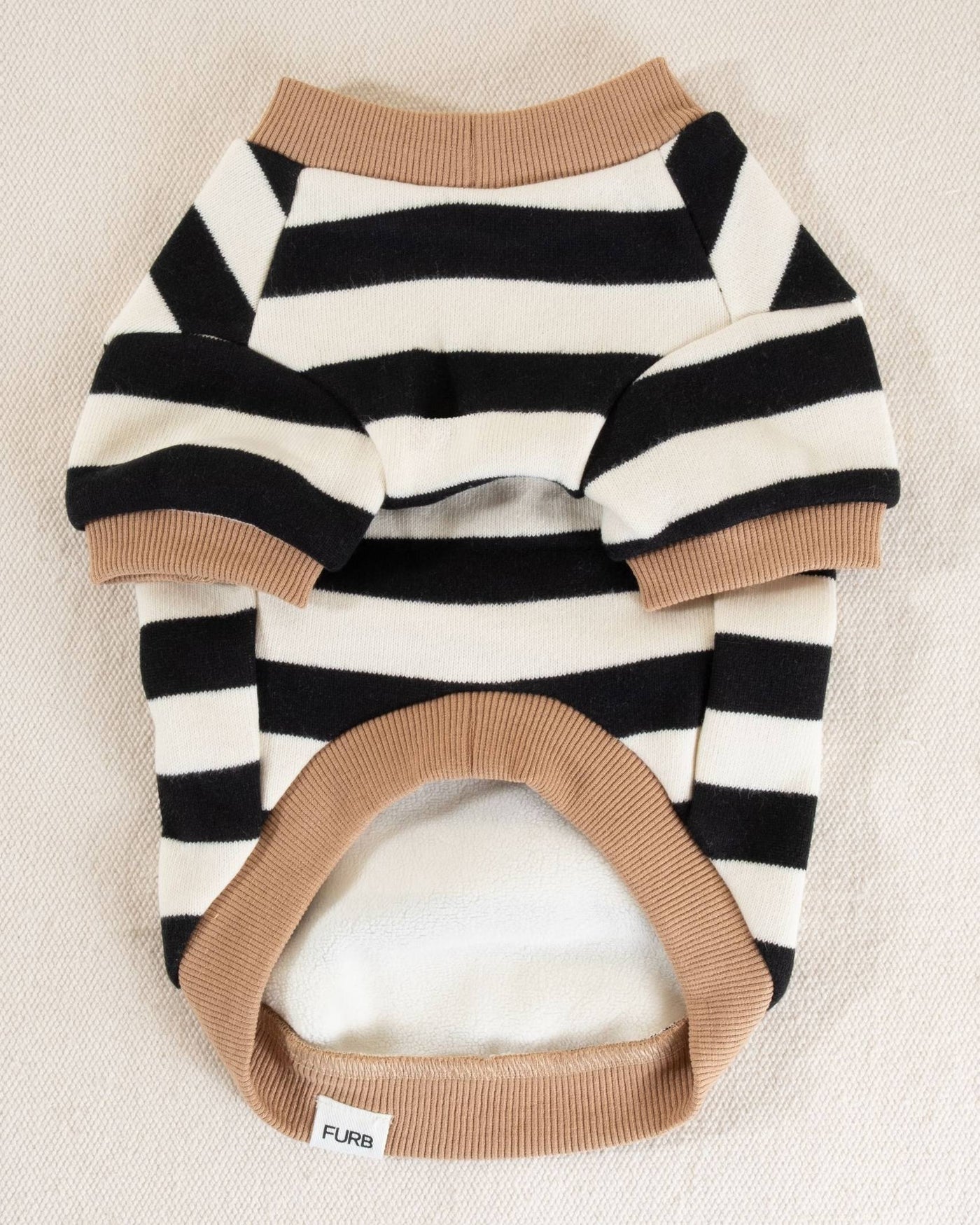 Classic Black and White Striped Sweatshirt for Small Dogs like Chihuahuas, Dachshunds, and Cocker Spaniels