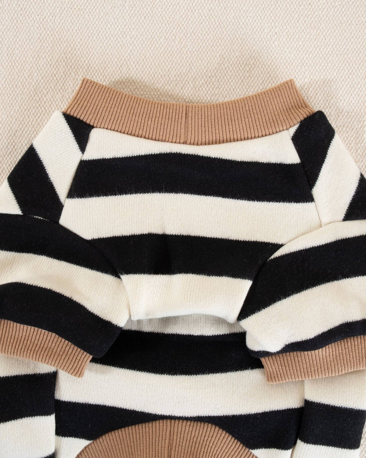 Comfy and Stylish Black Striped Sweatshirt for Dogs like Basset Hounds, Bulldogs, and Pugs