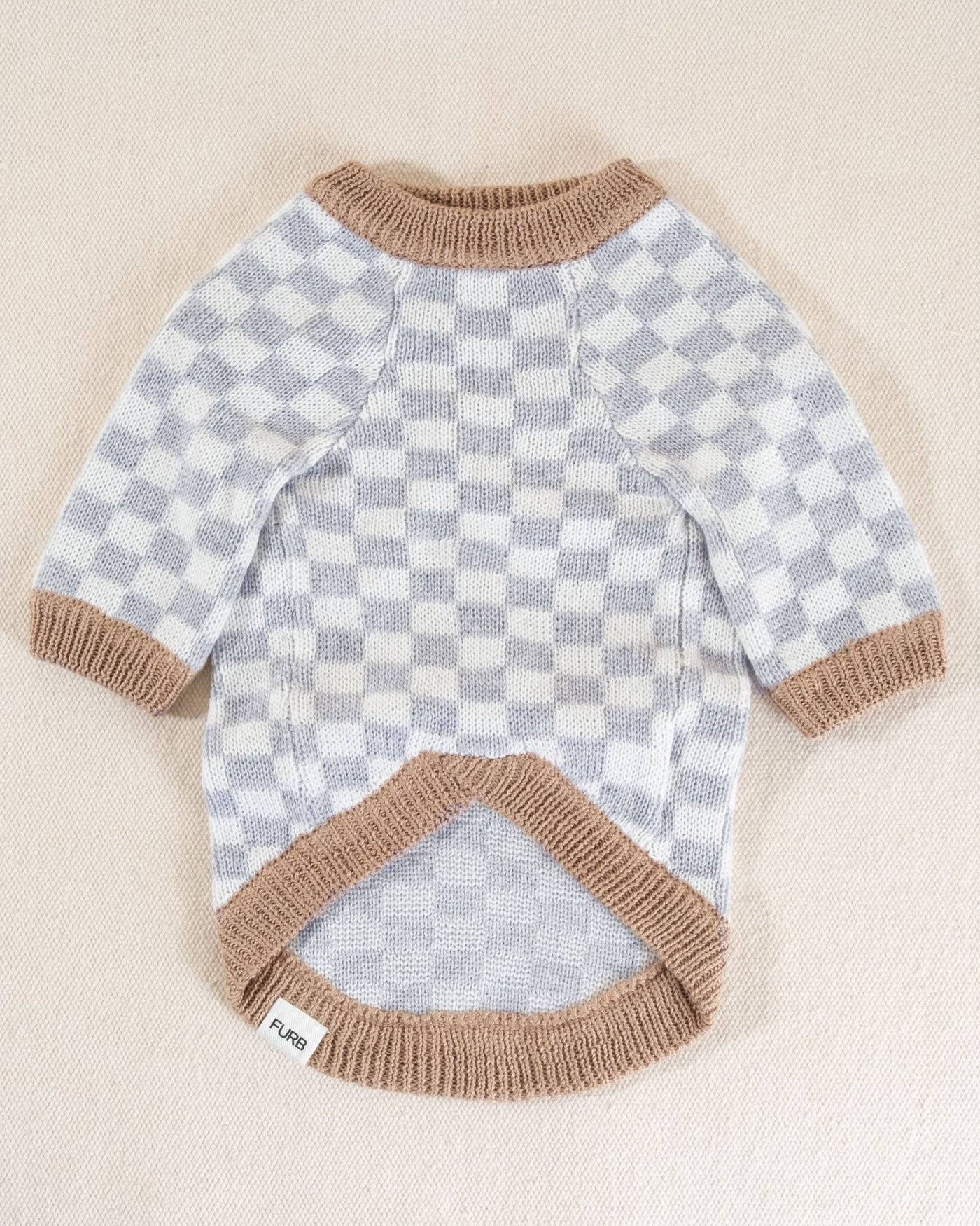 Arlo Grey Check Dog Sweater