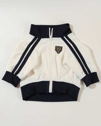 Ivory + Black Track Jacket. pug tracksuit