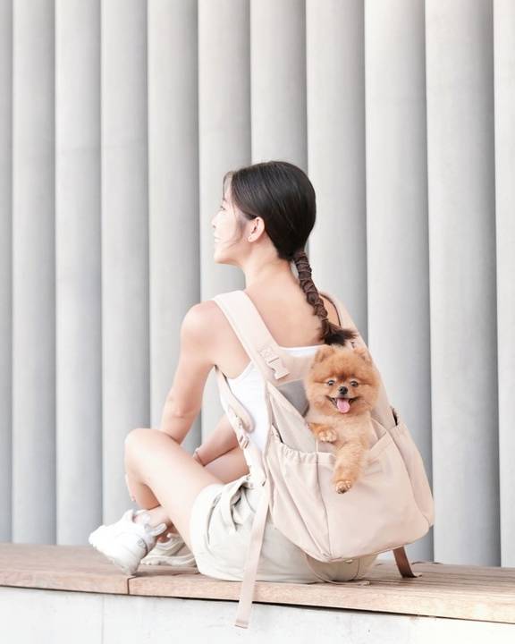 Versatile Front and Back Dog Carrier, a sleek solution for pet transport in any setting.