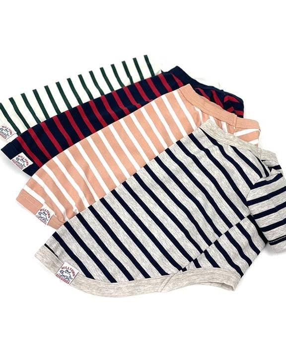 Tiny Gondolier Peach + Cream Stripe Tee