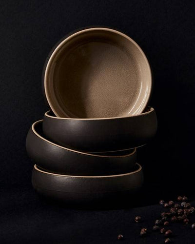 Chef's Kiss Matte Black + Linen Pet Bowl