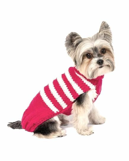 Cozy red striped dog sweater for warmth and style