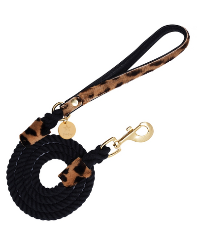 Durable brown pony hair dog leash for everyday walks