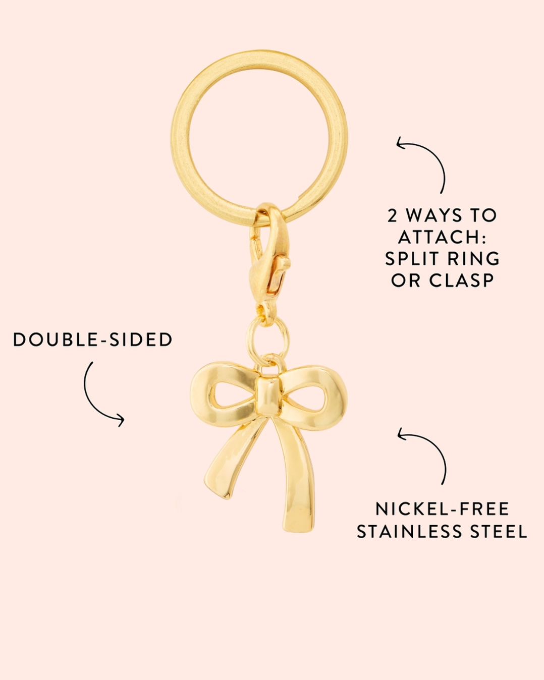 Charming gold bow collar charm, ideal for small to medium dogs to add a bit of glamour to their collar