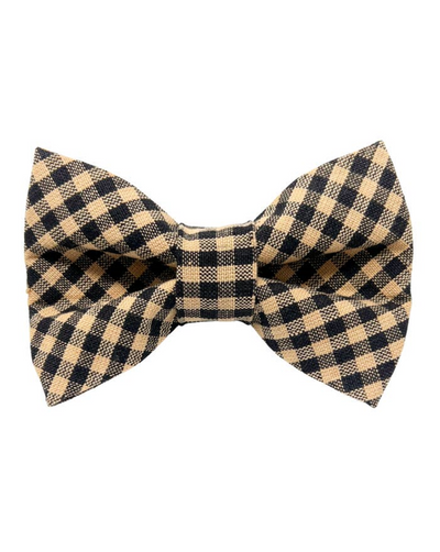 Take a Bow Black and Tan Check Bow Tie