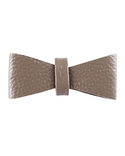 Luxurious taupe leather pet bowtie for stylish dogs