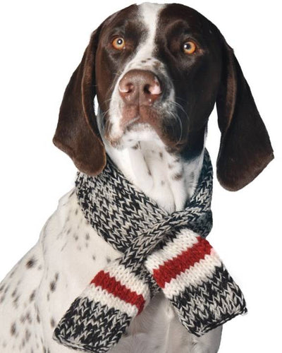 Stylish grey dog scarf for warmth and comfort