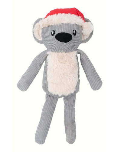 Festive Christmas plush dog toy for holiday fun and play