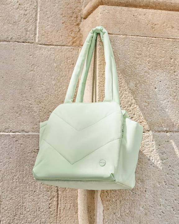 Stylish mint green pet carrier perfect for small to medium-sized dogs like French Bulldogs and Cavalier King Charles Spaniels.