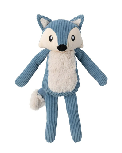 Charming blue fox dog toy for playful pups and interactive fun