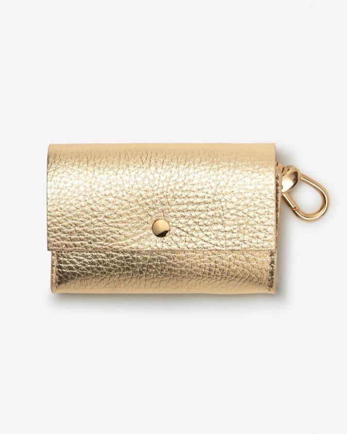 Rocco Gold Leather Waste Bag Holder