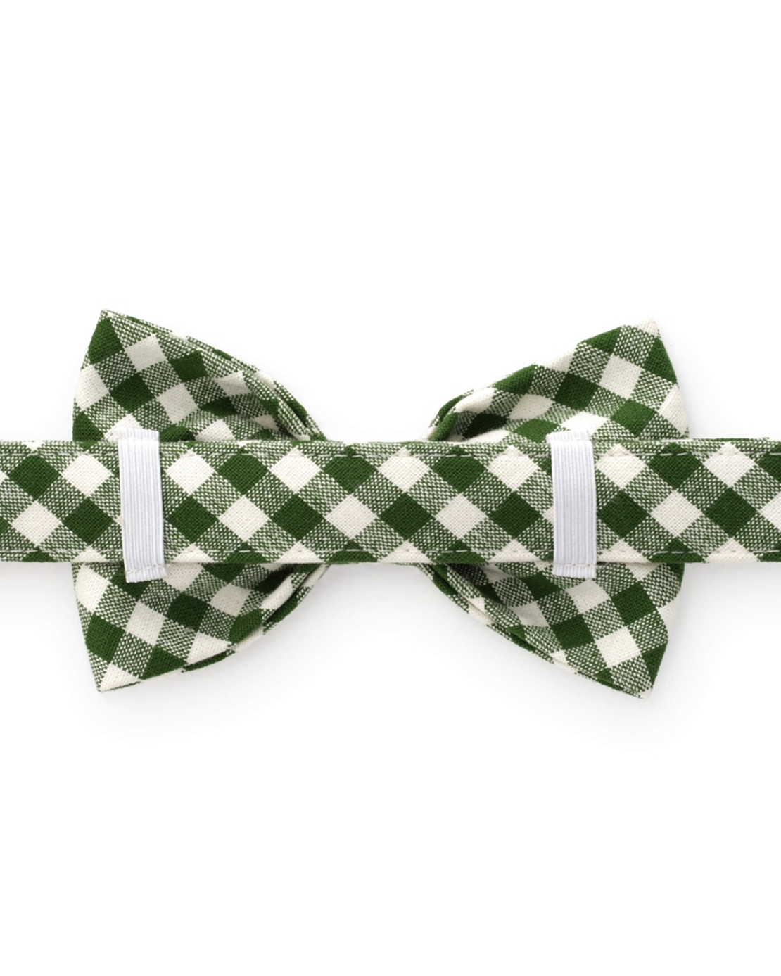 Green gingham dog bow tie for fashionable pups like Poodles and Shih Tzus.